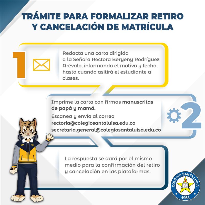 Trámite para formalizar retiro