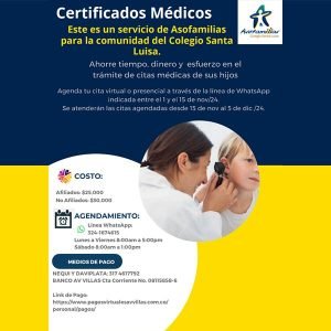 Certificados Médicos Asofamilias 2024