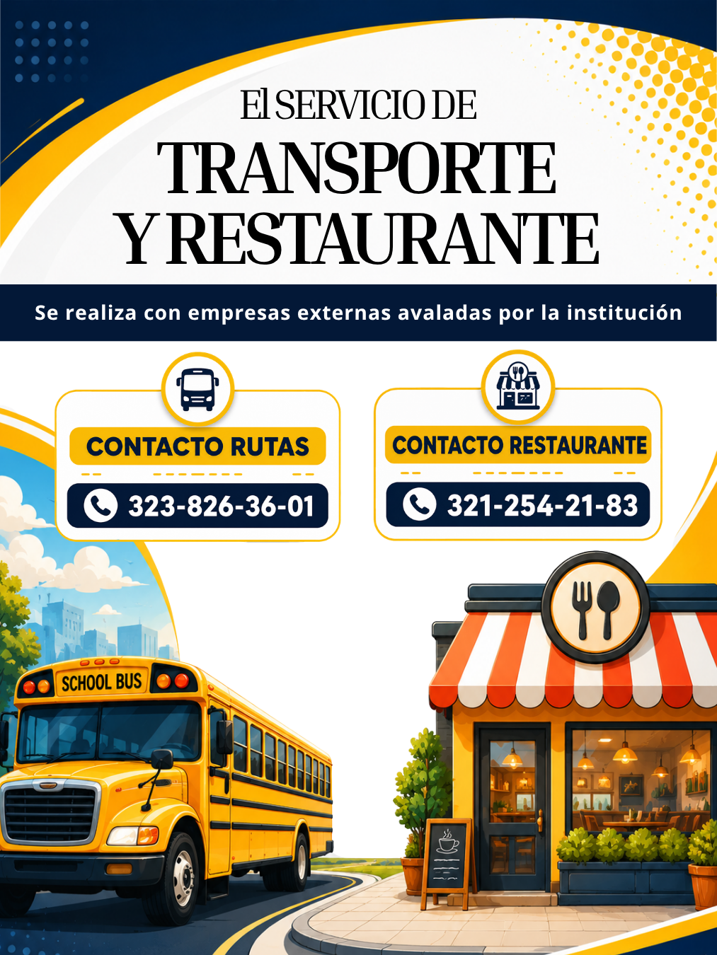 Trasporte y restaurante